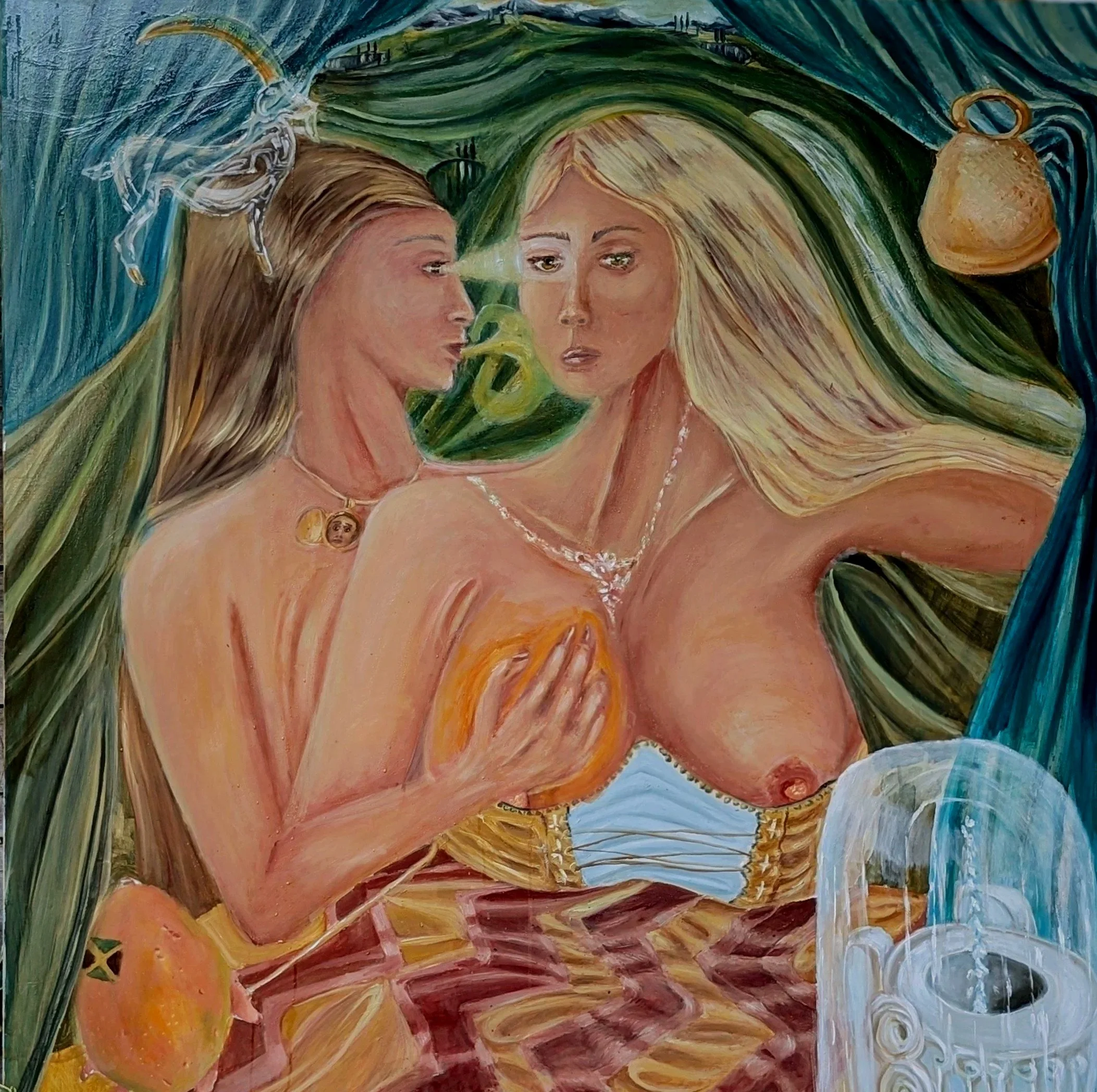 MAY I OFFER YOU A MANGO I- 120cm X 120cm ( 48" X 48" ) Oil on Canvas Original - UNFRAMED
