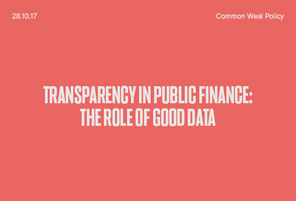 Open Government Note: Transparency in Public Finance – the role of good data