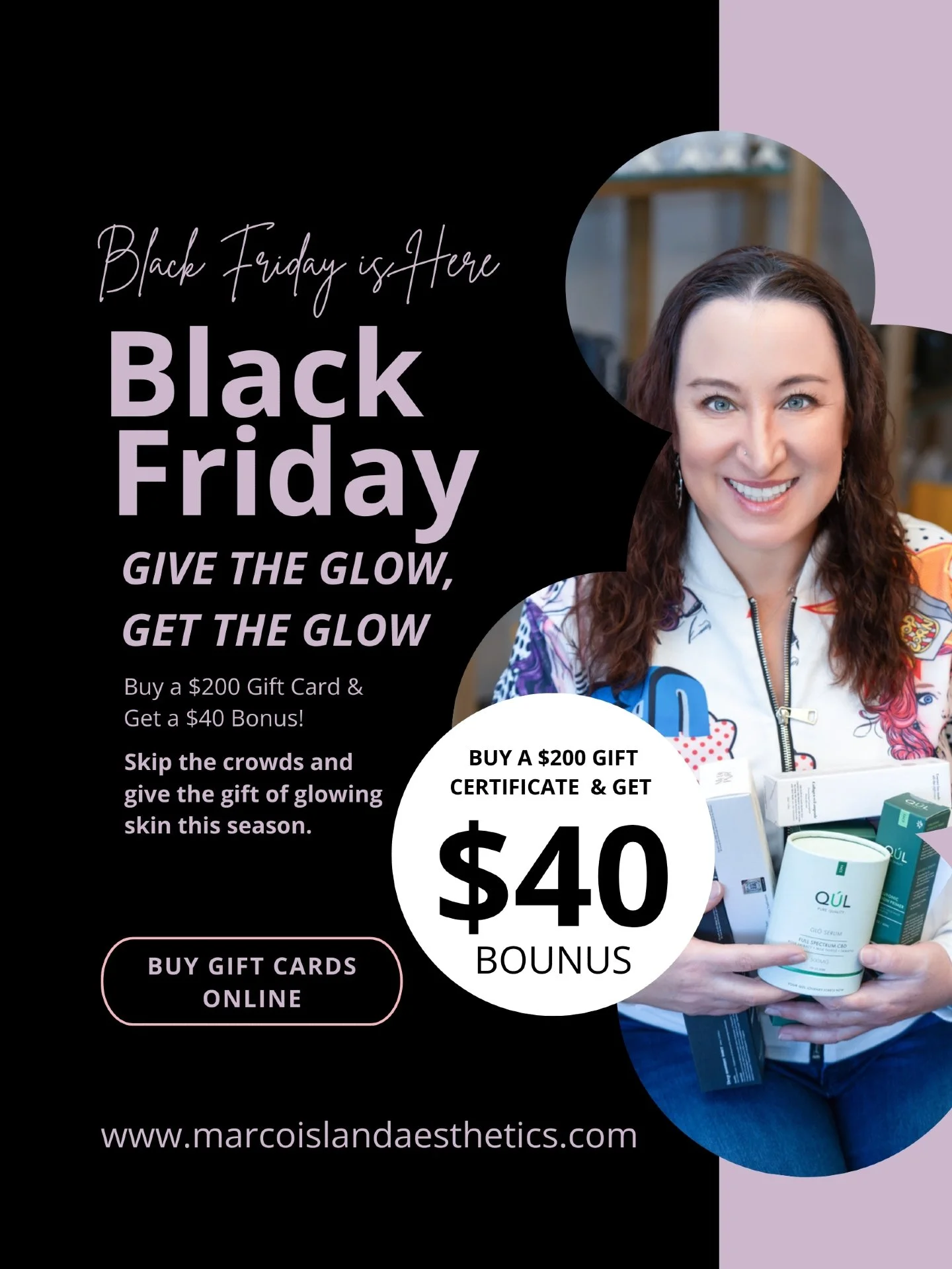 Black Friday is here ✨
Buy a $200 gift card and get a $40 bonus sent to your inbox.
Perfect for gifting or treating yourself.
Today only.
Click Link in comments!!