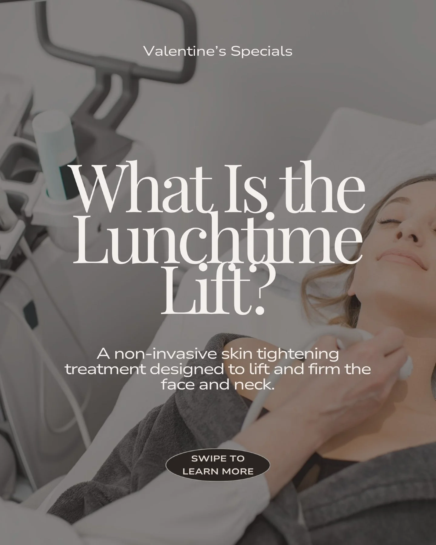 Want firmer-looking skin without surgery or downtime?

The Lunchtime Lift is a non-invasive HIFU treatment that helps lift and tighten the face and neck while supporting natural collagen production. It&rsquo;s called the Lunchtime Lift for a reason, 