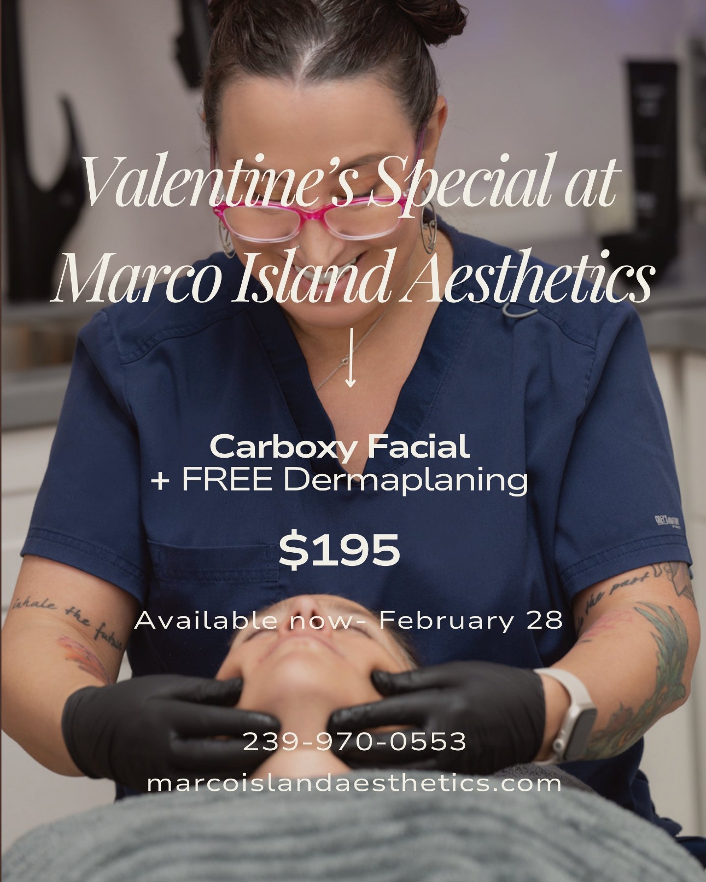 Only a few more days to take advantage of our Valentine&rsquo;s Special 💕

Carboxy Facial + FREE Dermaplaning
$195

This treatment boosts oxygen to the skin, improves circulation, and leaves you glowing. When paired with dermaplaning, your skin feel