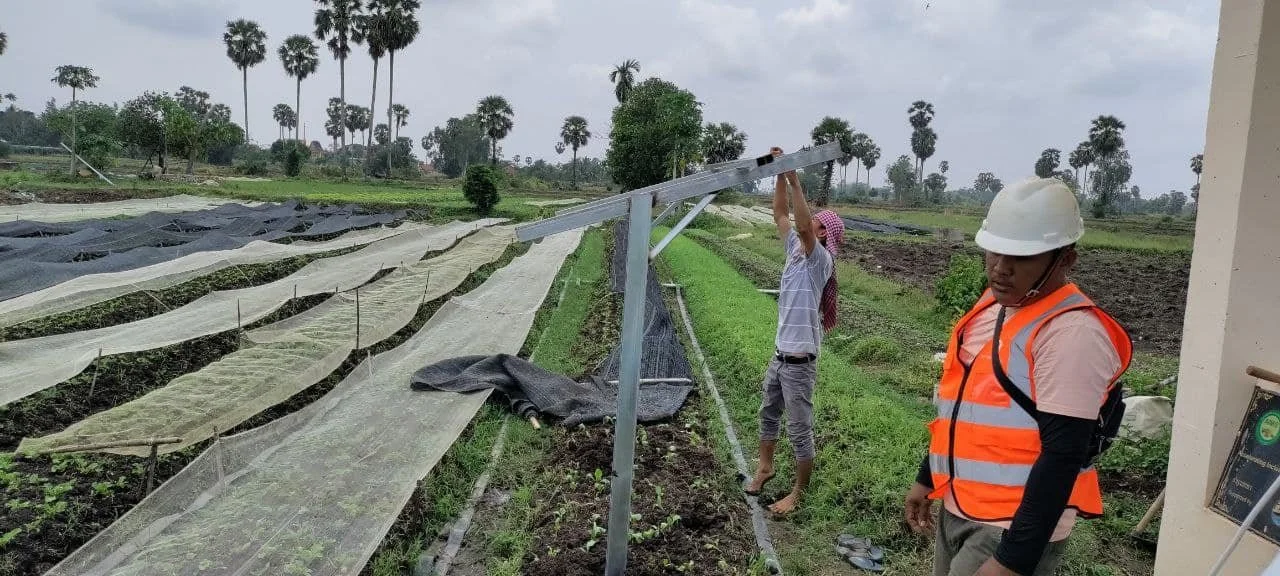 The AIMS project installed a Water well with a solar system in Prey Veng Province