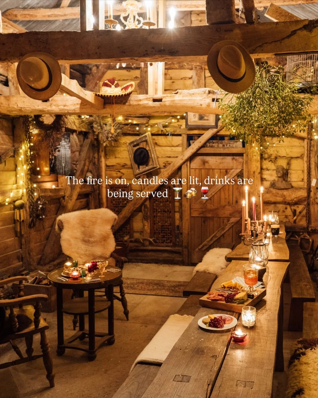 Cosy up, gather with friends in the Stable Bar this winter at @redfordfarmbarns 🪵🥂🎄✨

Enjoy fireside and candlelit dining, drinks and games in our rustic old stable bar that is yours to use during your stay at the barns ✨

visit www.redfordfarmbar