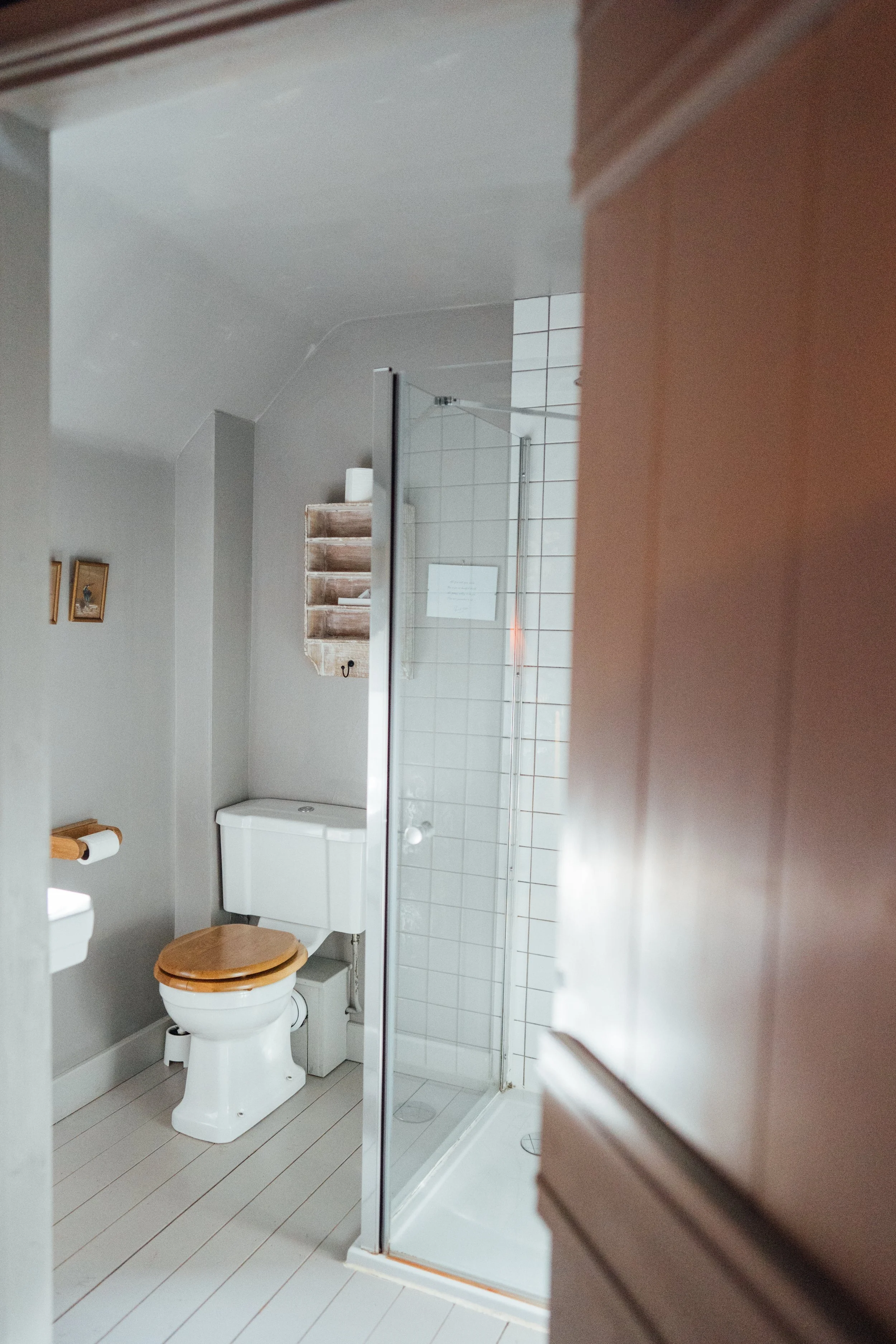 Bright and contemporary shower room in Tenbury Cottage, a self-catering holiday cottage in Shropshire.