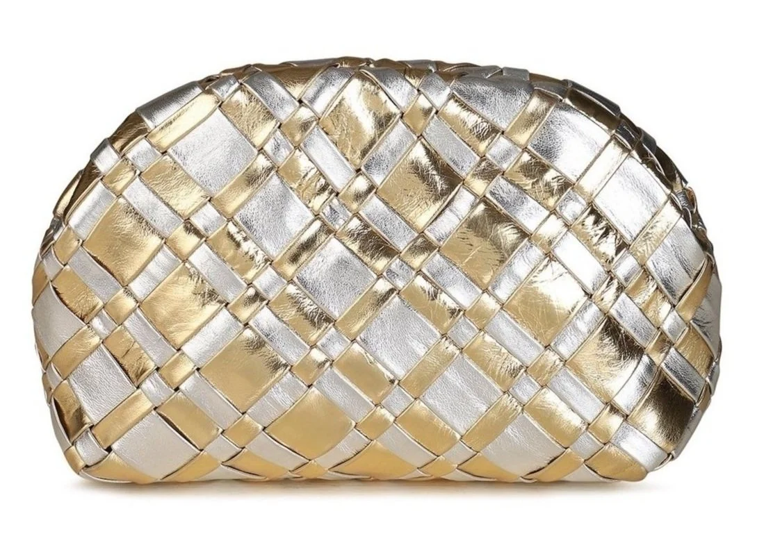 Woven Clutch Gold And Silver Clutch Bag Buy Lipsy Gold Weave Pouch