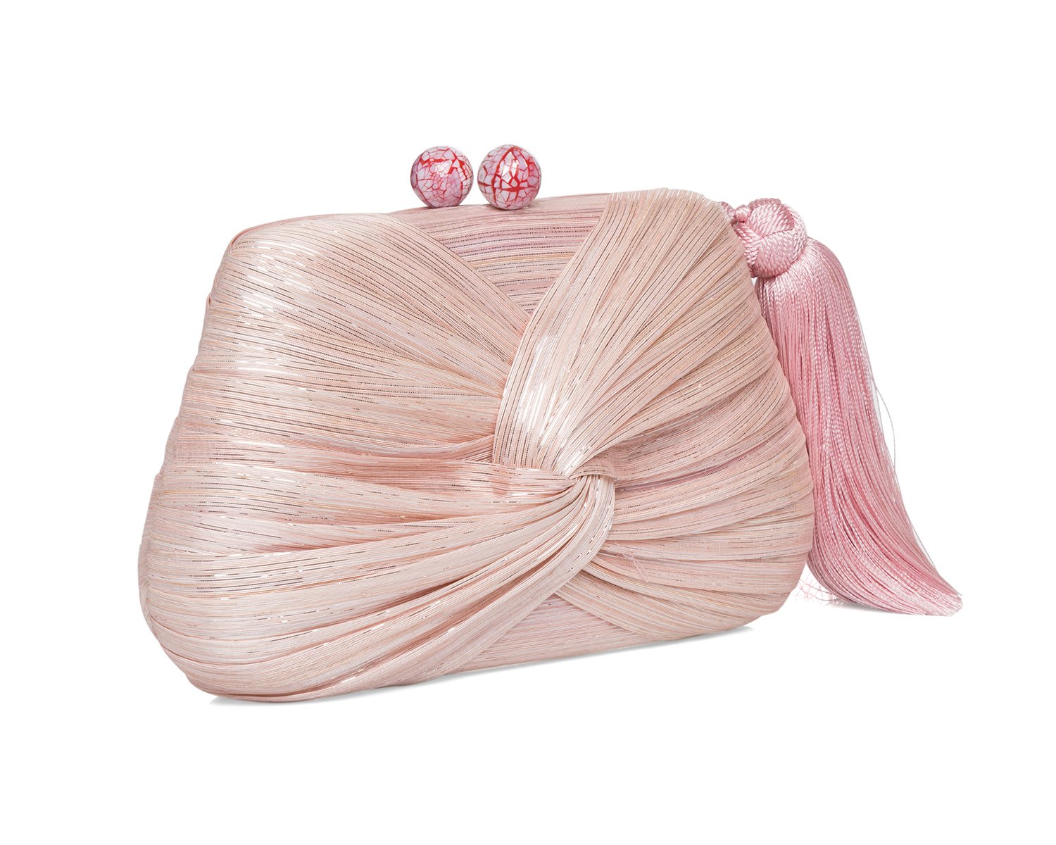 ROSIE Draped Clutch - Pale Pink