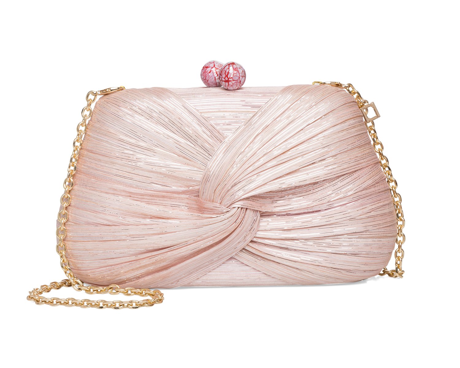 ROSIE Draped Clutch - Pale Pink