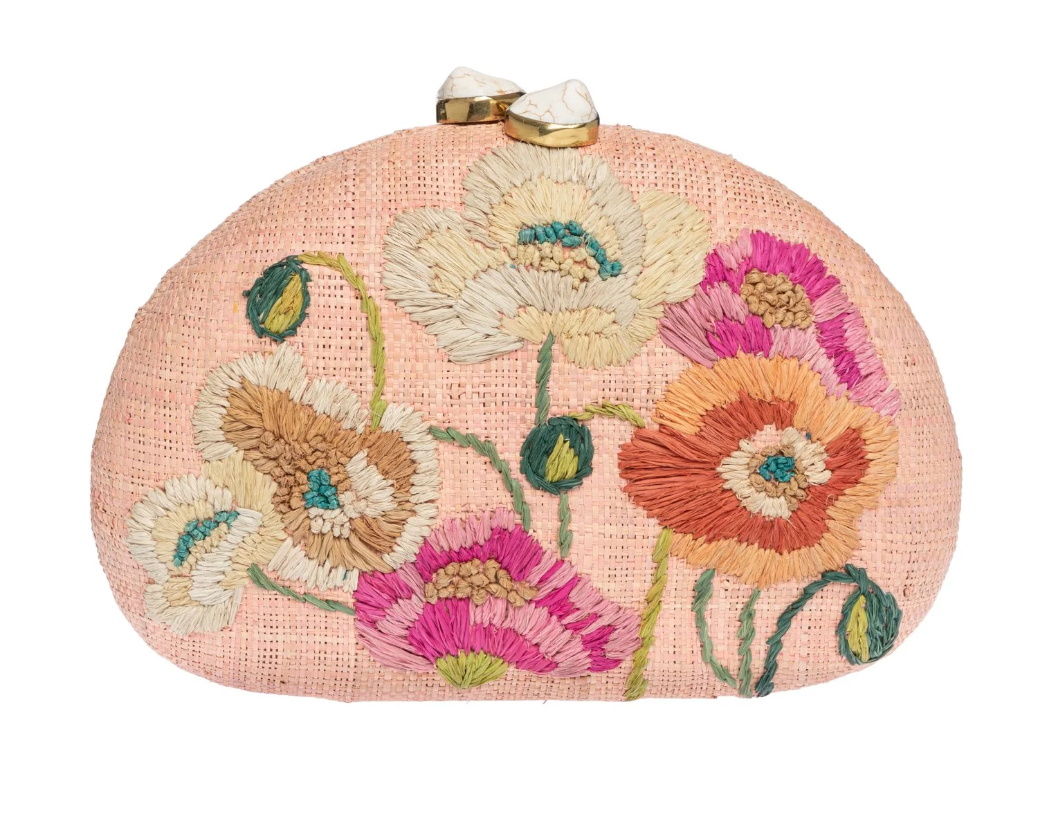 BERNA Half Moon Clutch - Pale Pink / Multi