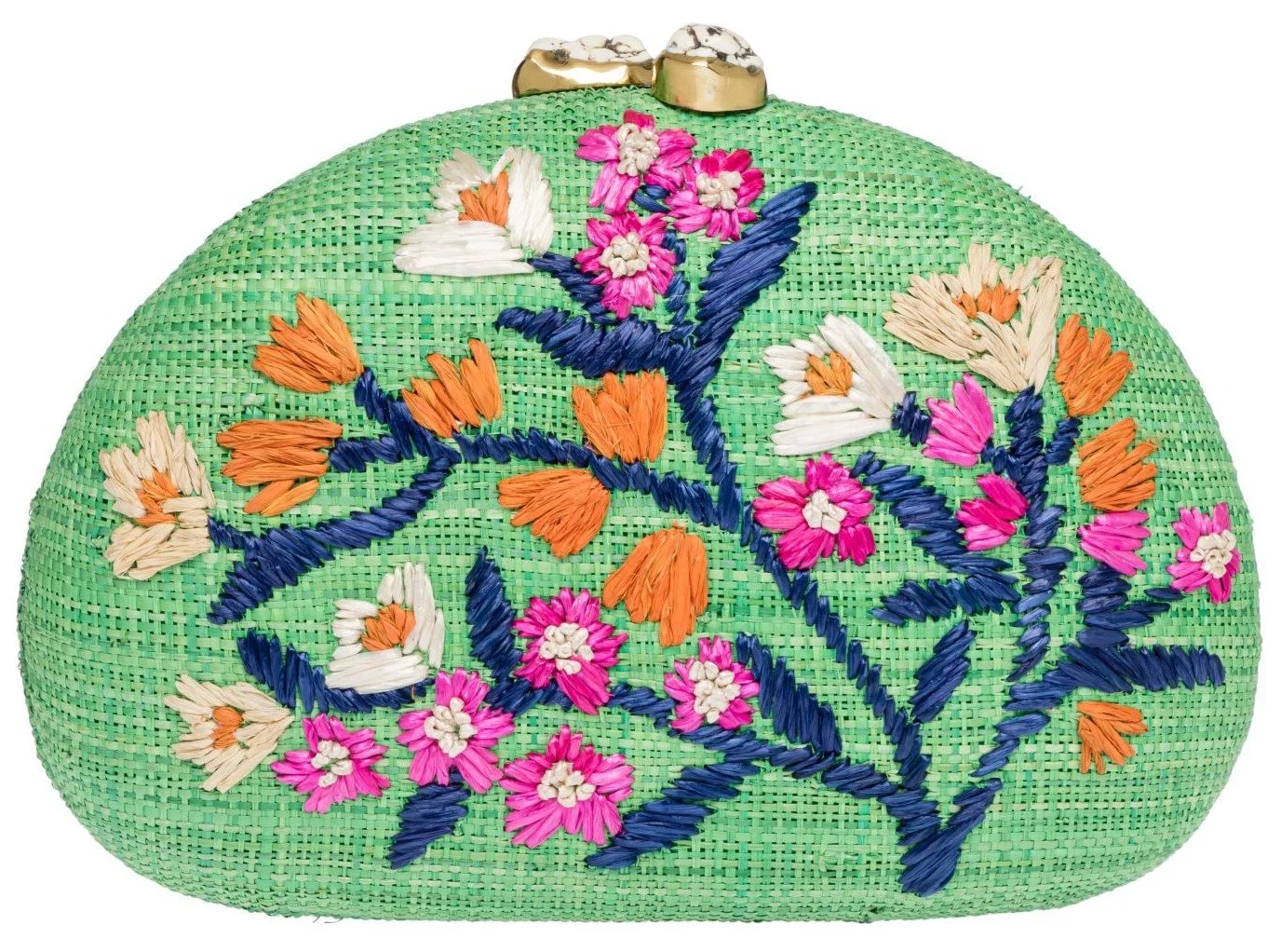 BERNA Dome Clutch - Mint / Navy