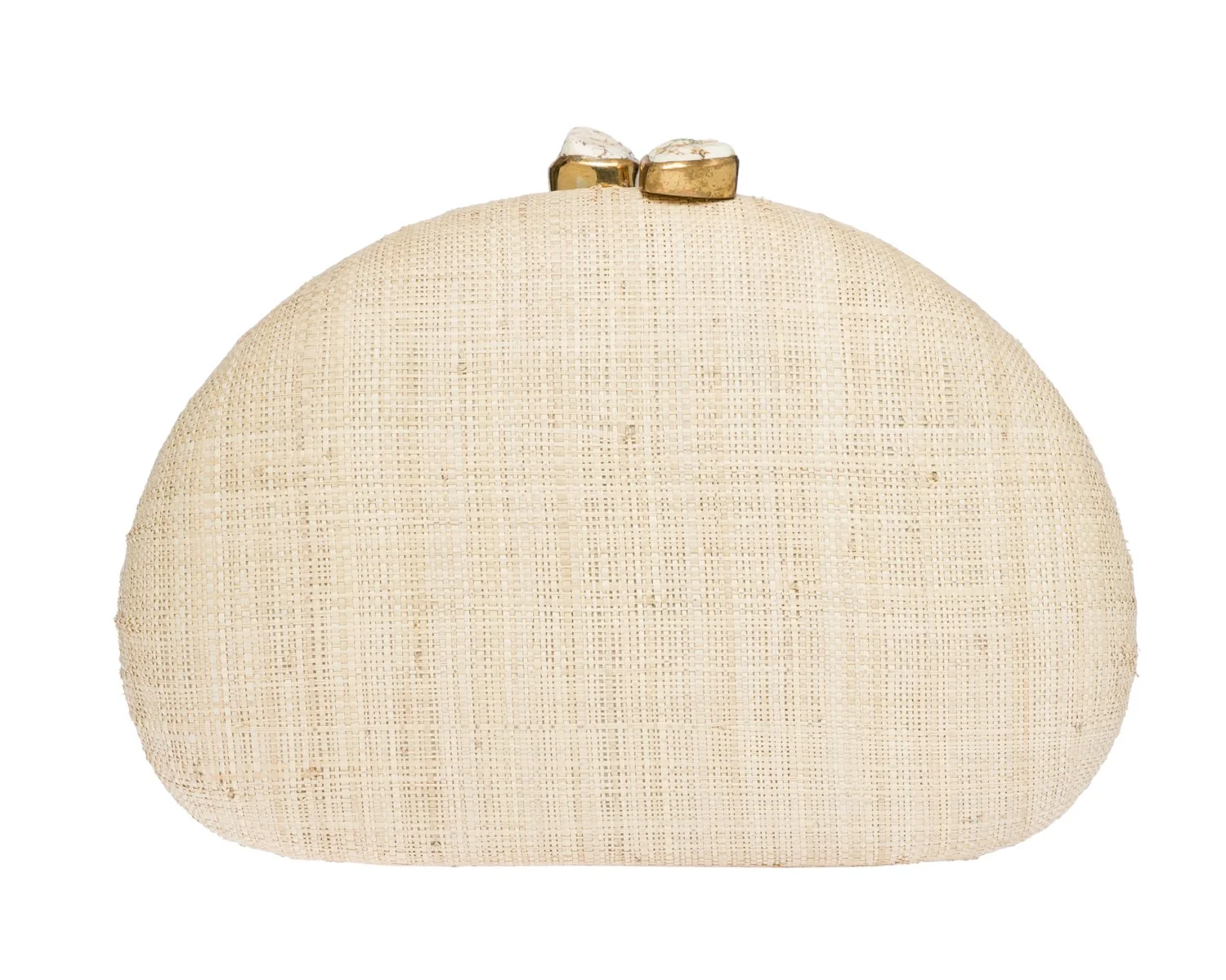 BERNA Dome Clutch - Natural / Coral