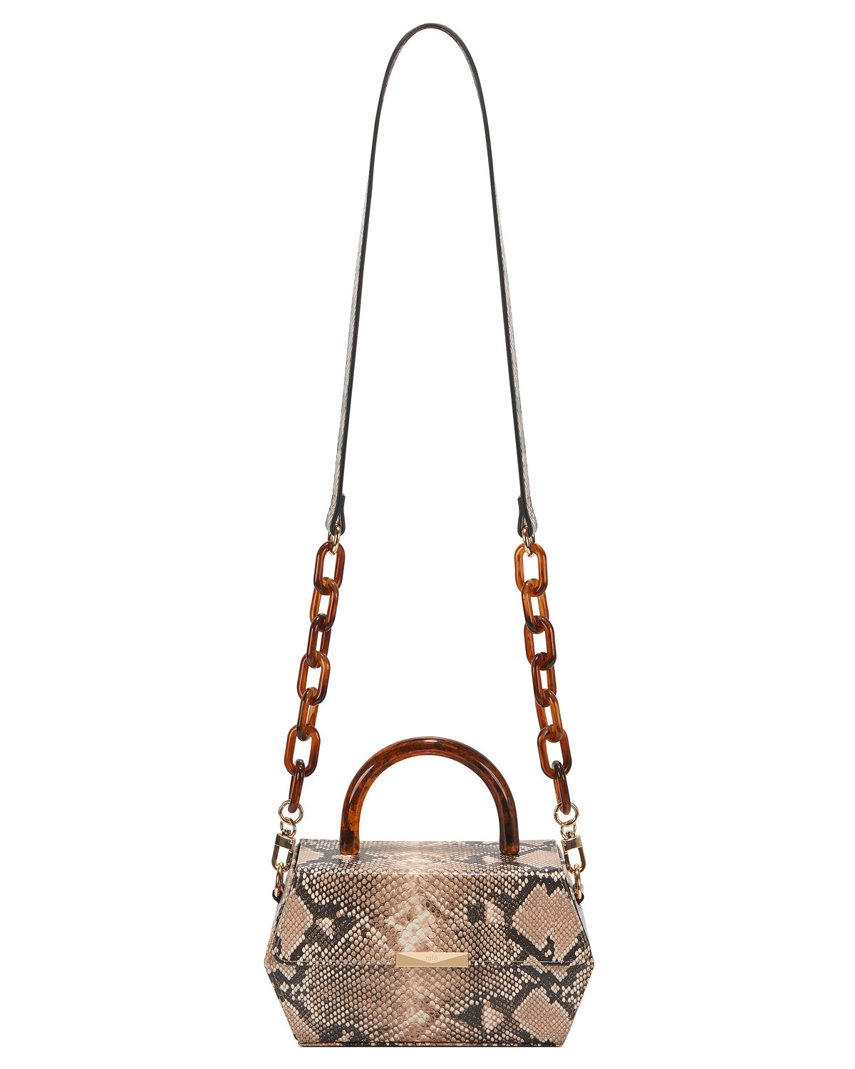 NIKKI Hexagon Box Bag - Natural