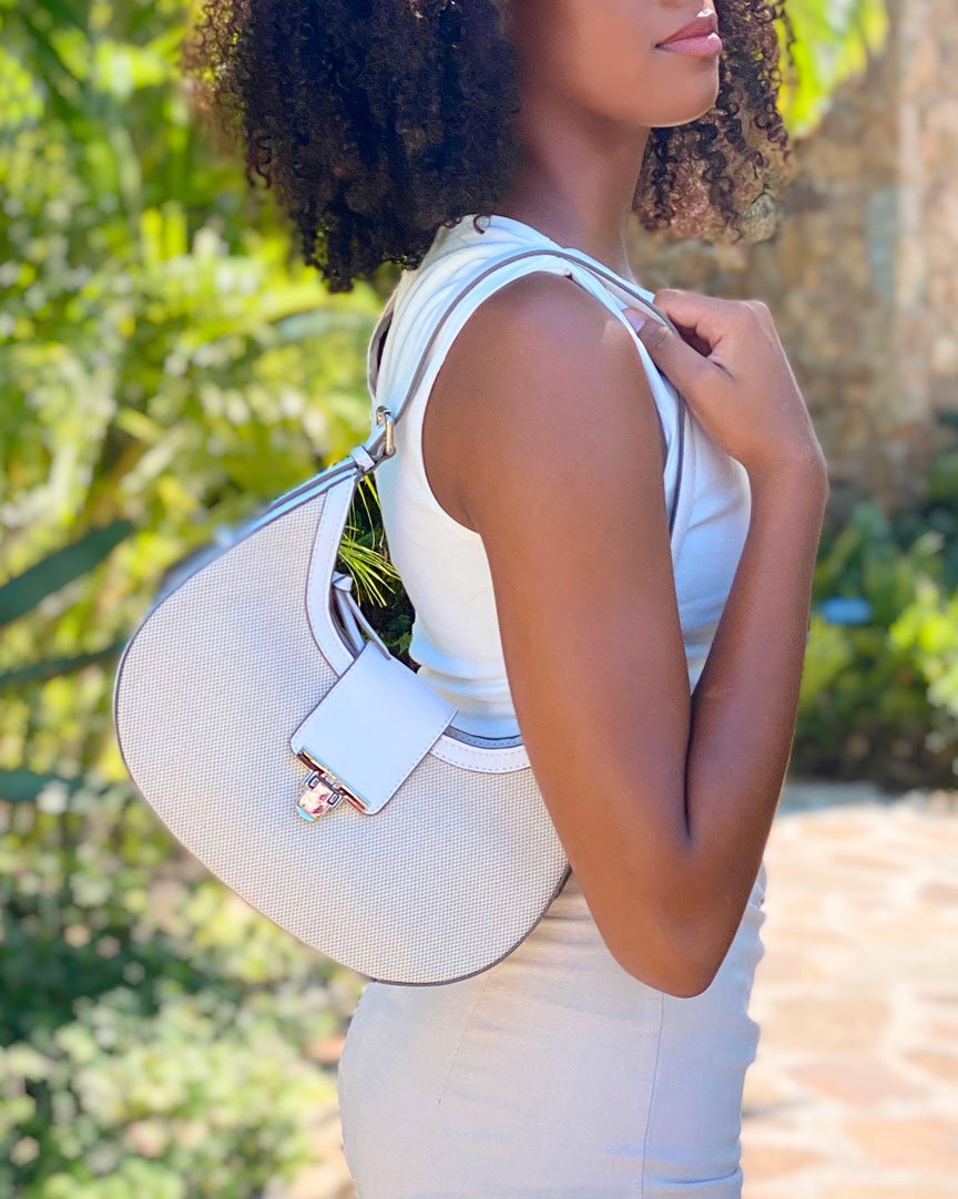 ANGIE Structured Hobo - Off White / White