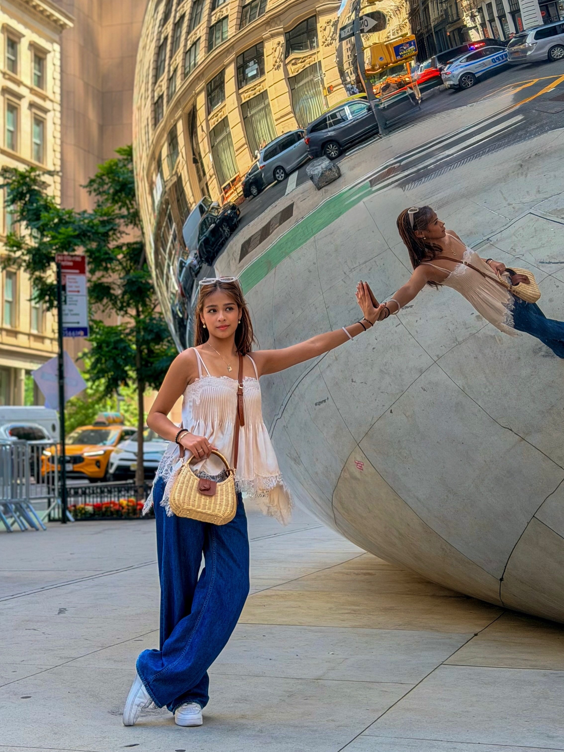 #CanITellYou&hellip; there&rsquo;s something cinematic about summer in New York City. 

The city becomes less about getting somewhere and more about being there. 

Spotted in Tribeca, Ayisha wears her RAFE #MikaTopHandle, handwoven from natural ratta