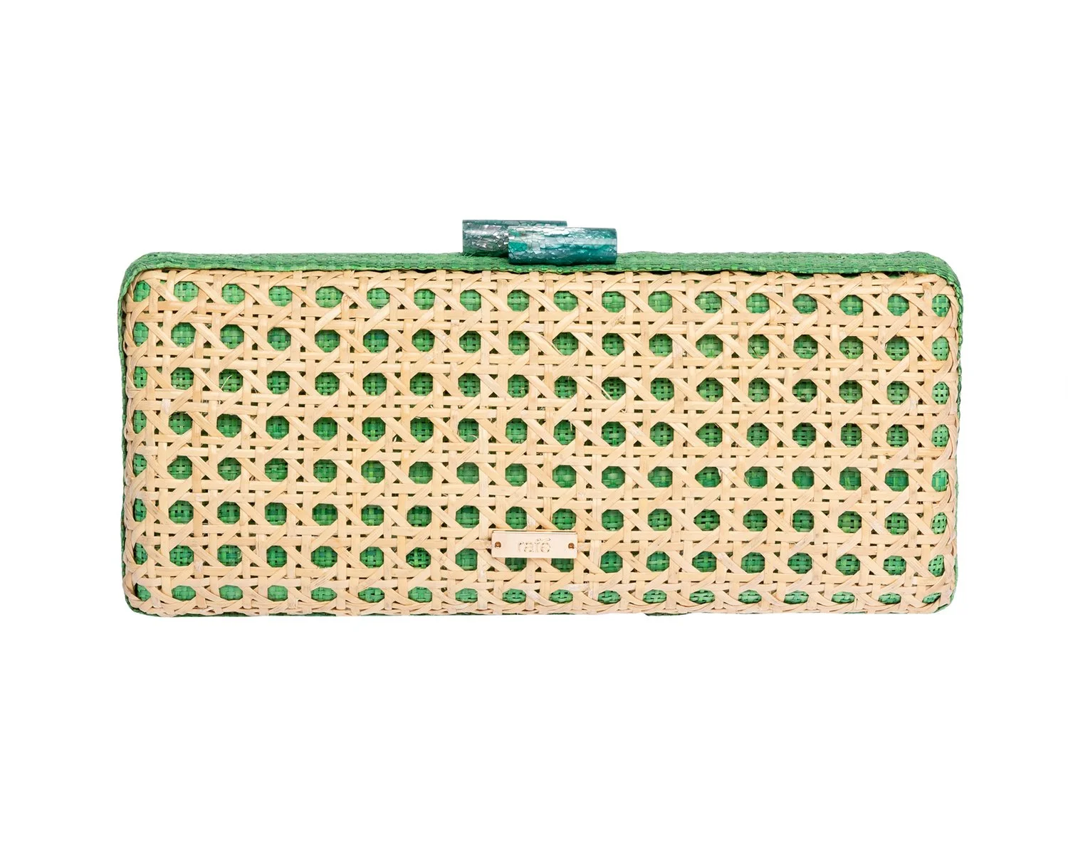 ALESSANDRA Long Clutch - Natural / Green