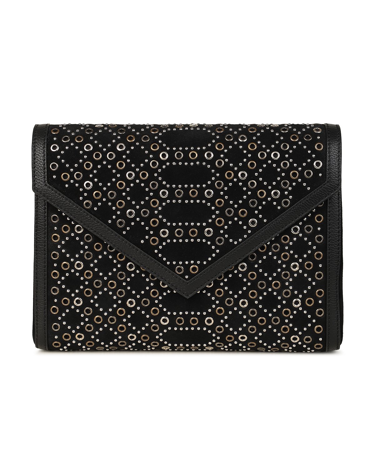 JAMIE Envelope Clutch - Black / Gold / Silver