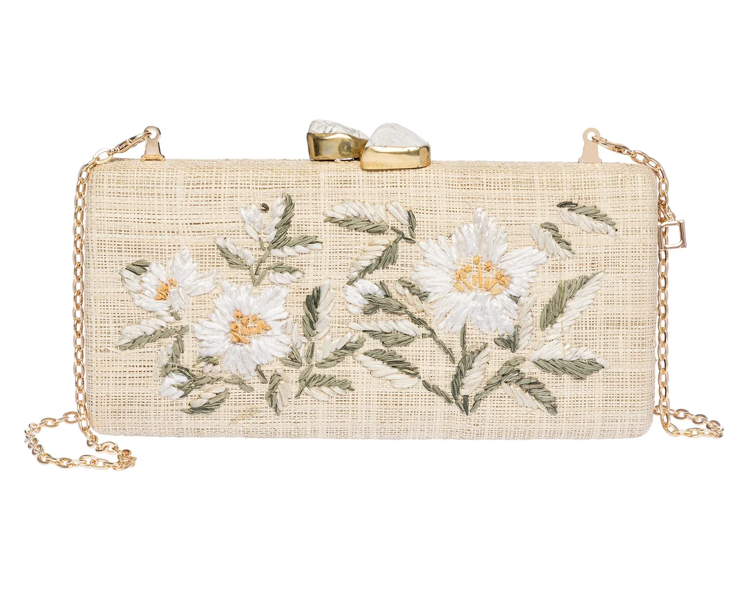 ALESSANDRA Long Clutch - White / Natural