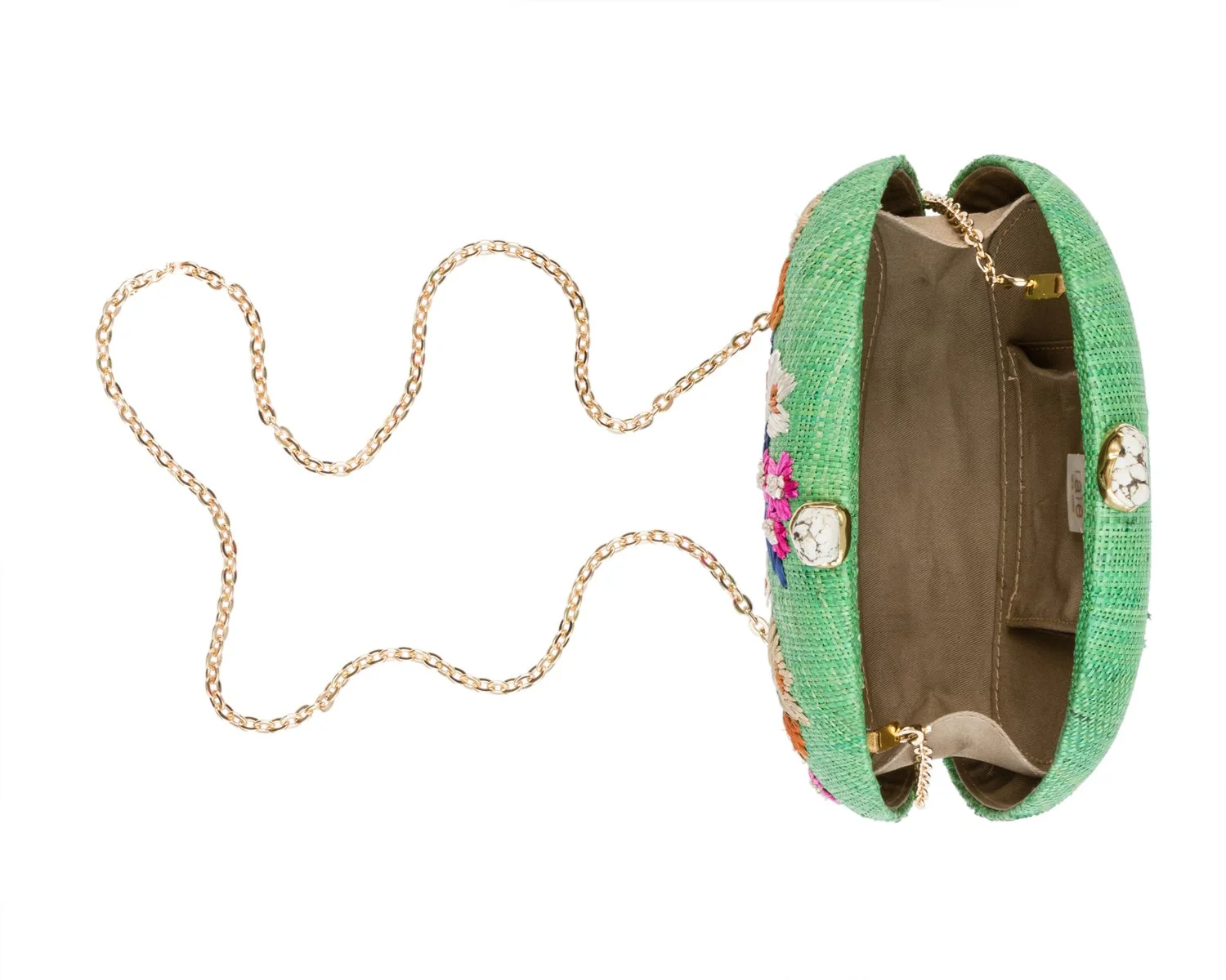 BERNA Dome Clutch - Mint / Navy