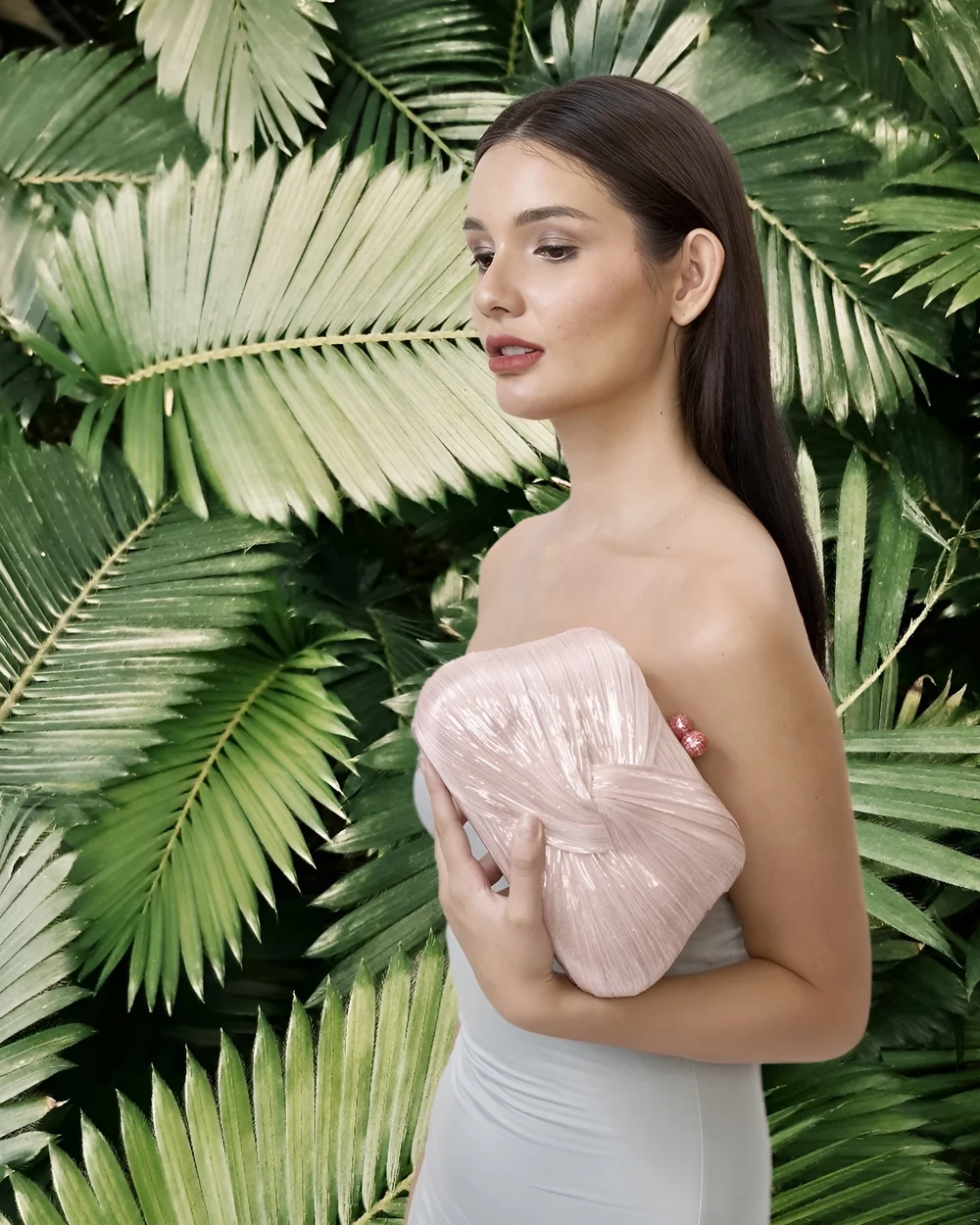 ROSIE Draped Clutch Pale Pink — RAFE New York