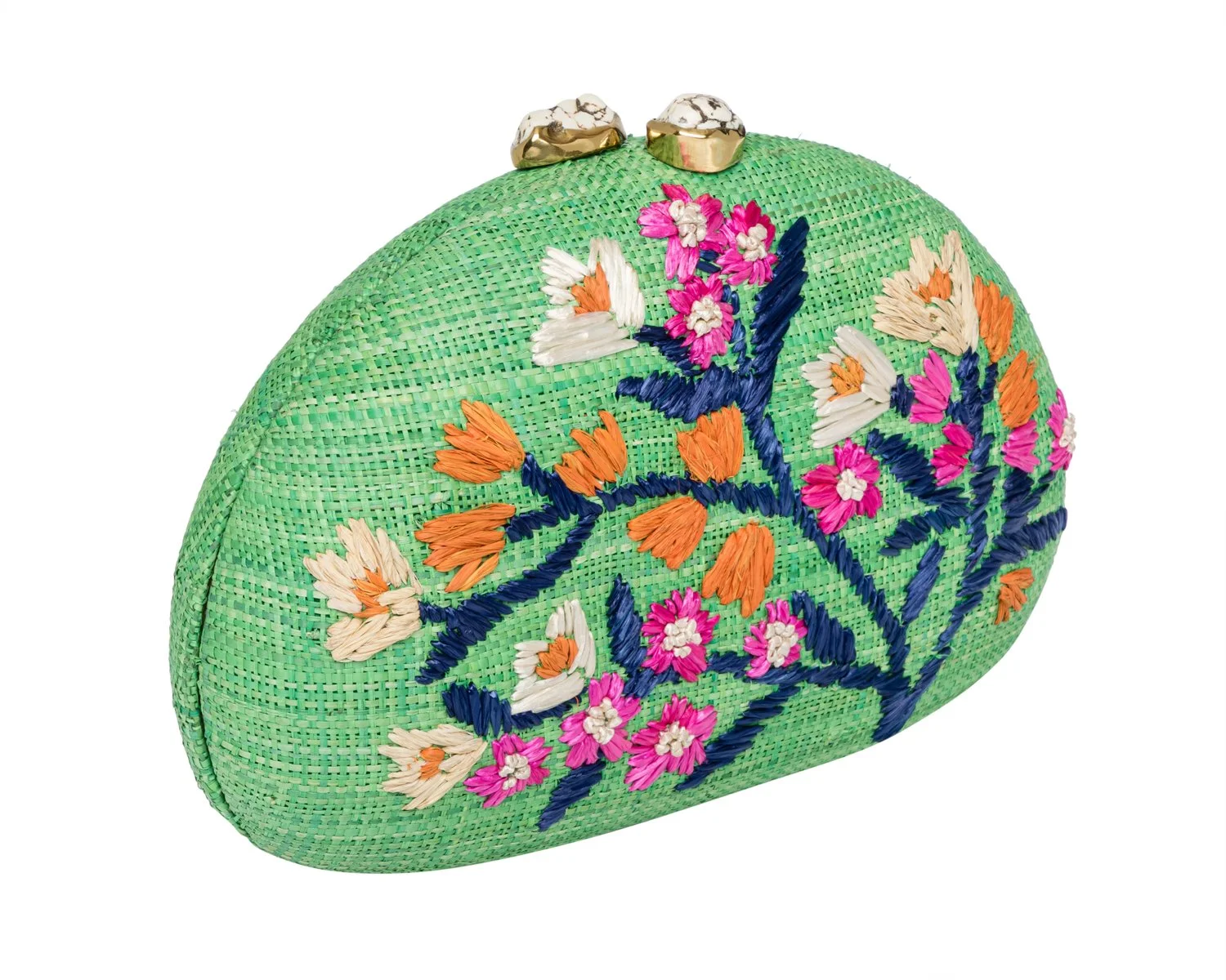 BERNA Dome Clutch - Mint / Navy