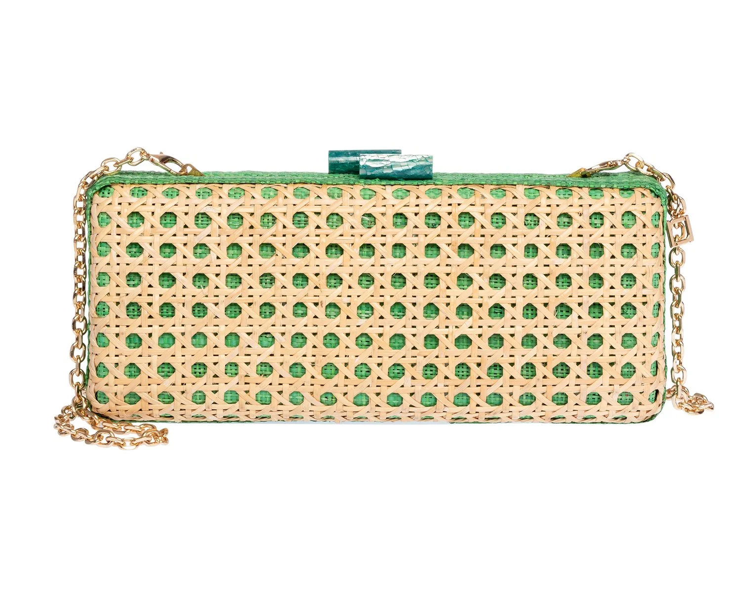 ALESSANDRA Long Clutch - Natural / Green