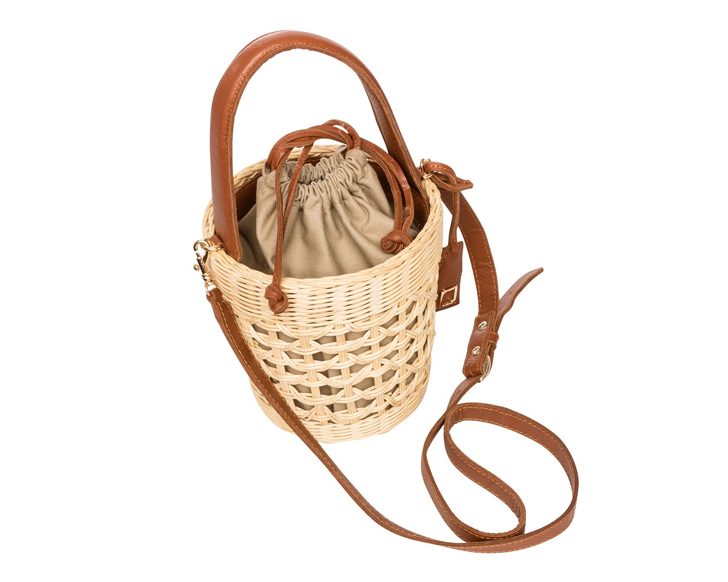 BIANCA Bucket Bag - Natural / Cognac