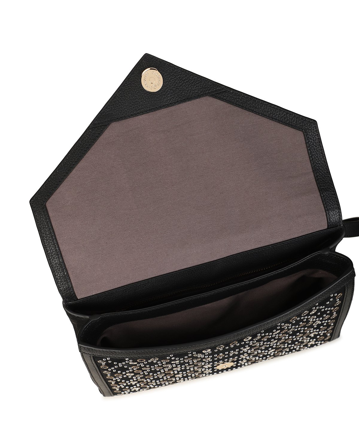 JAMIE Envelope Clutch - Black / Gold / Silver