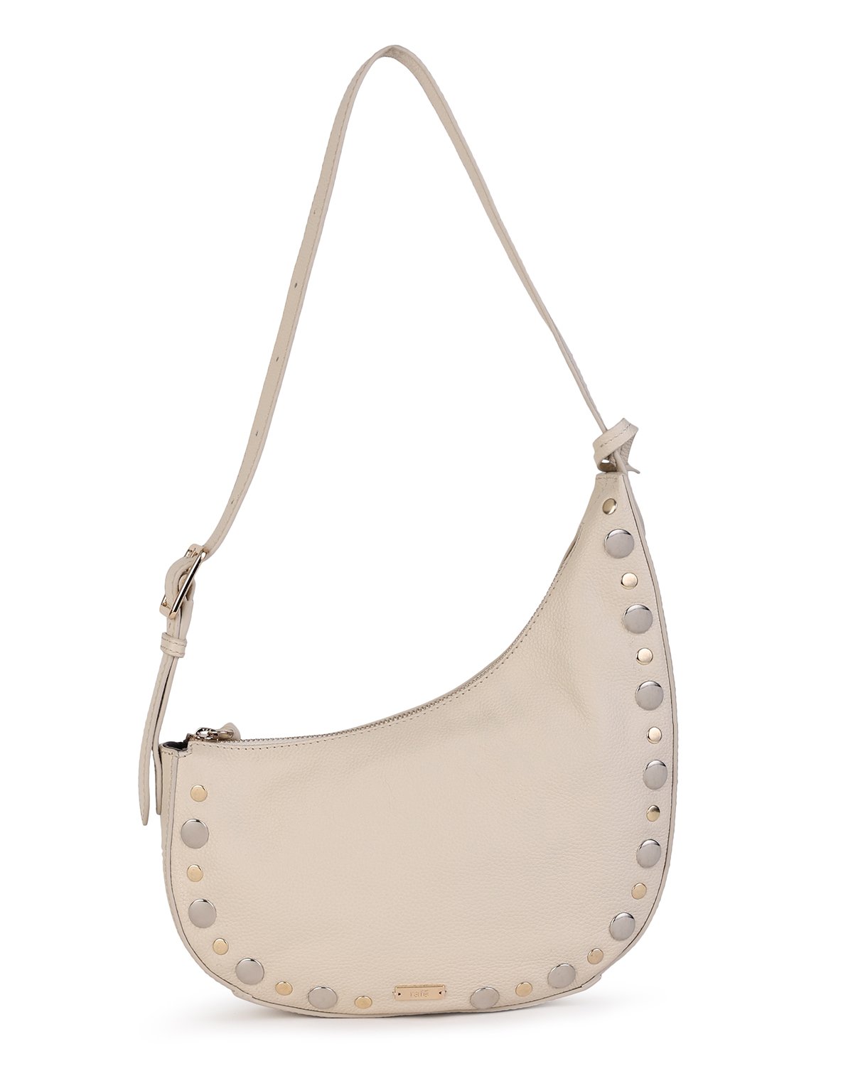 JANET Asymmetric Hobo - Cream/Gold/Silver