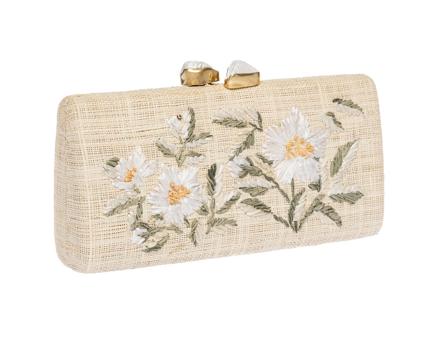 ALESSANDRA Long Clutch - White / Natural