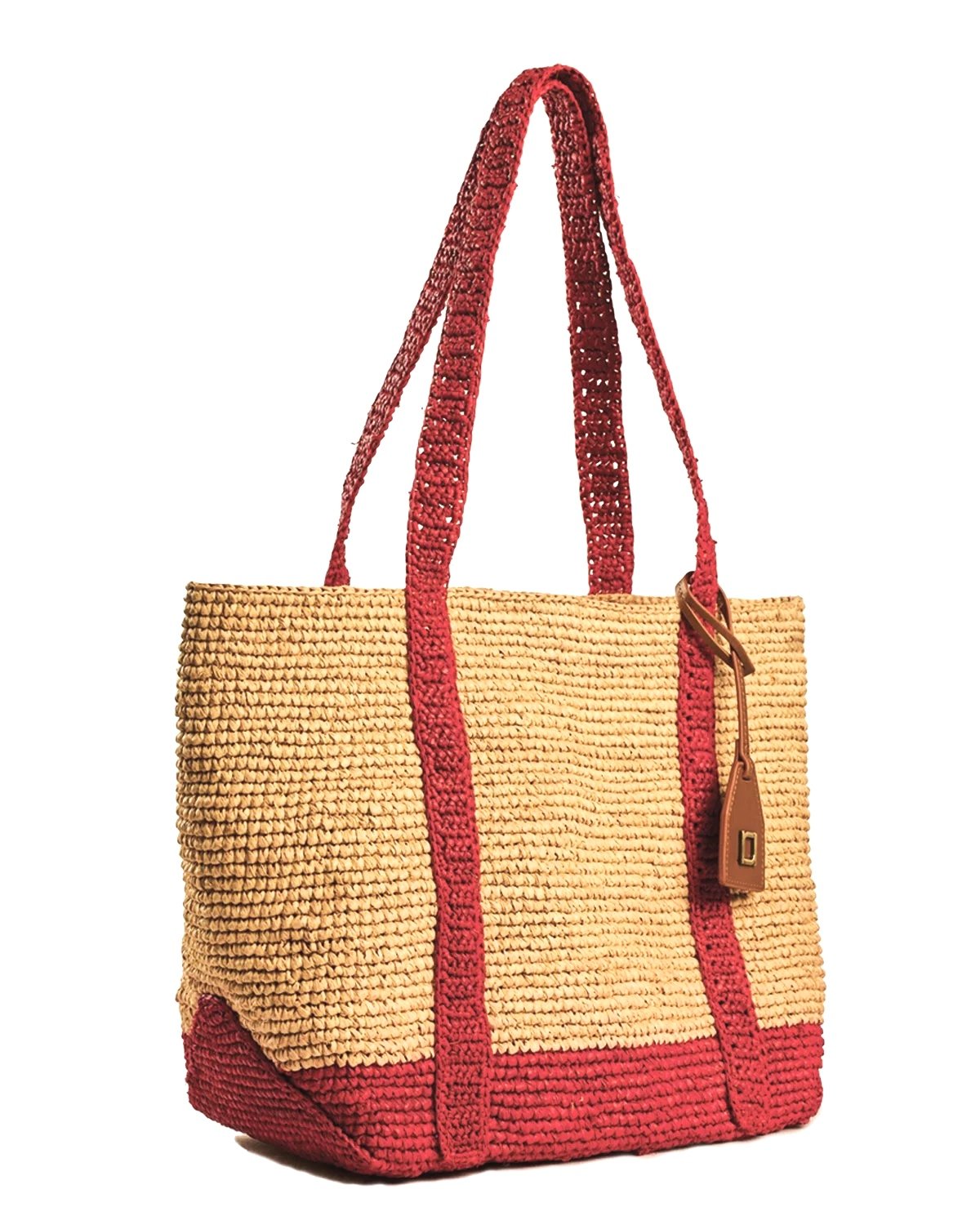 BOAT TOTE Large - Natural / Red