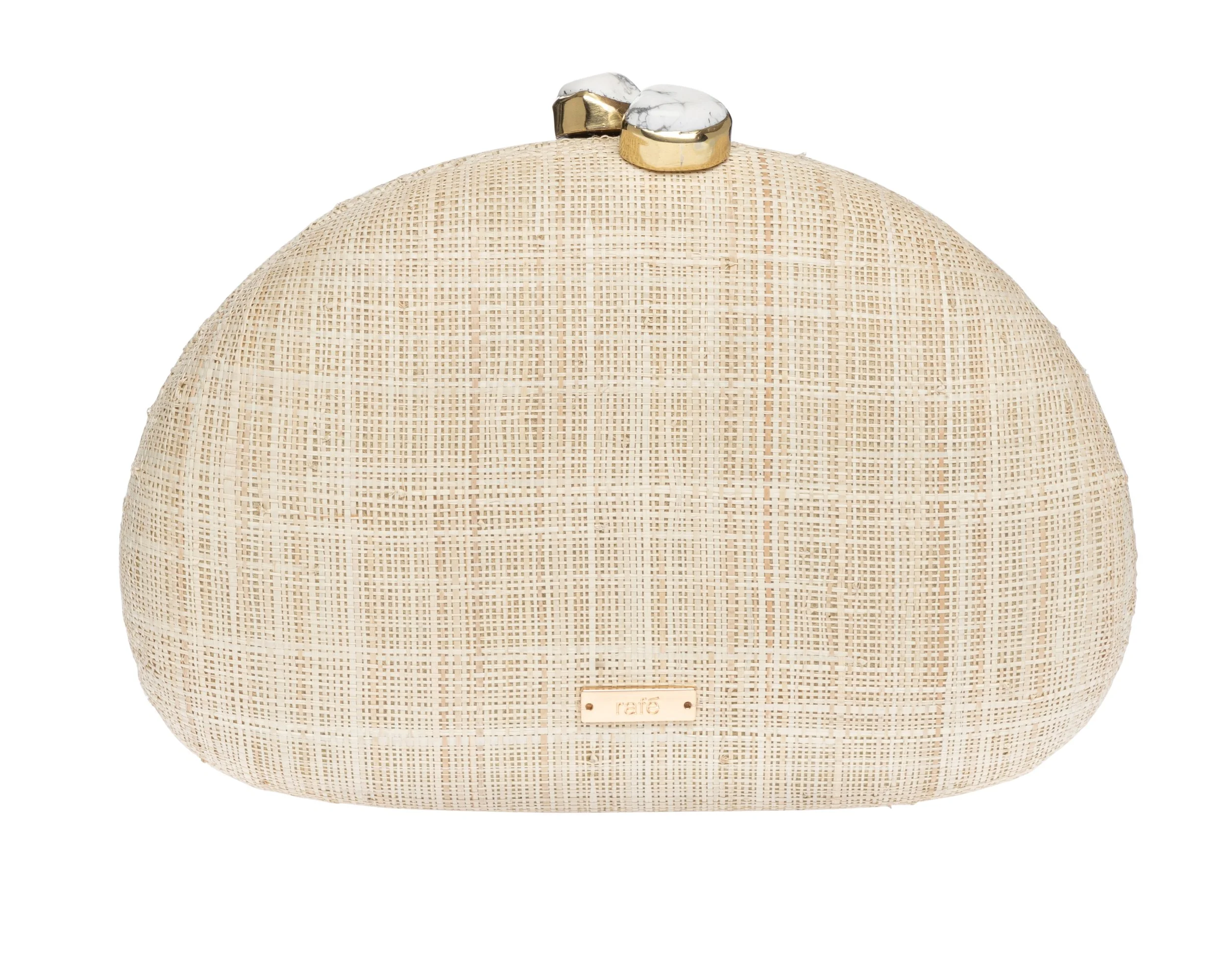 BERNA Half Moon Clutch - Natural / Yellow