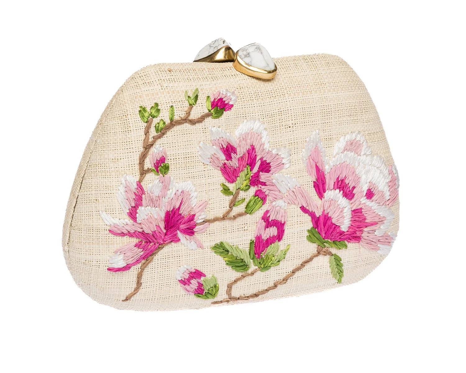 TAMU Bean Clutch - Natural / Pink