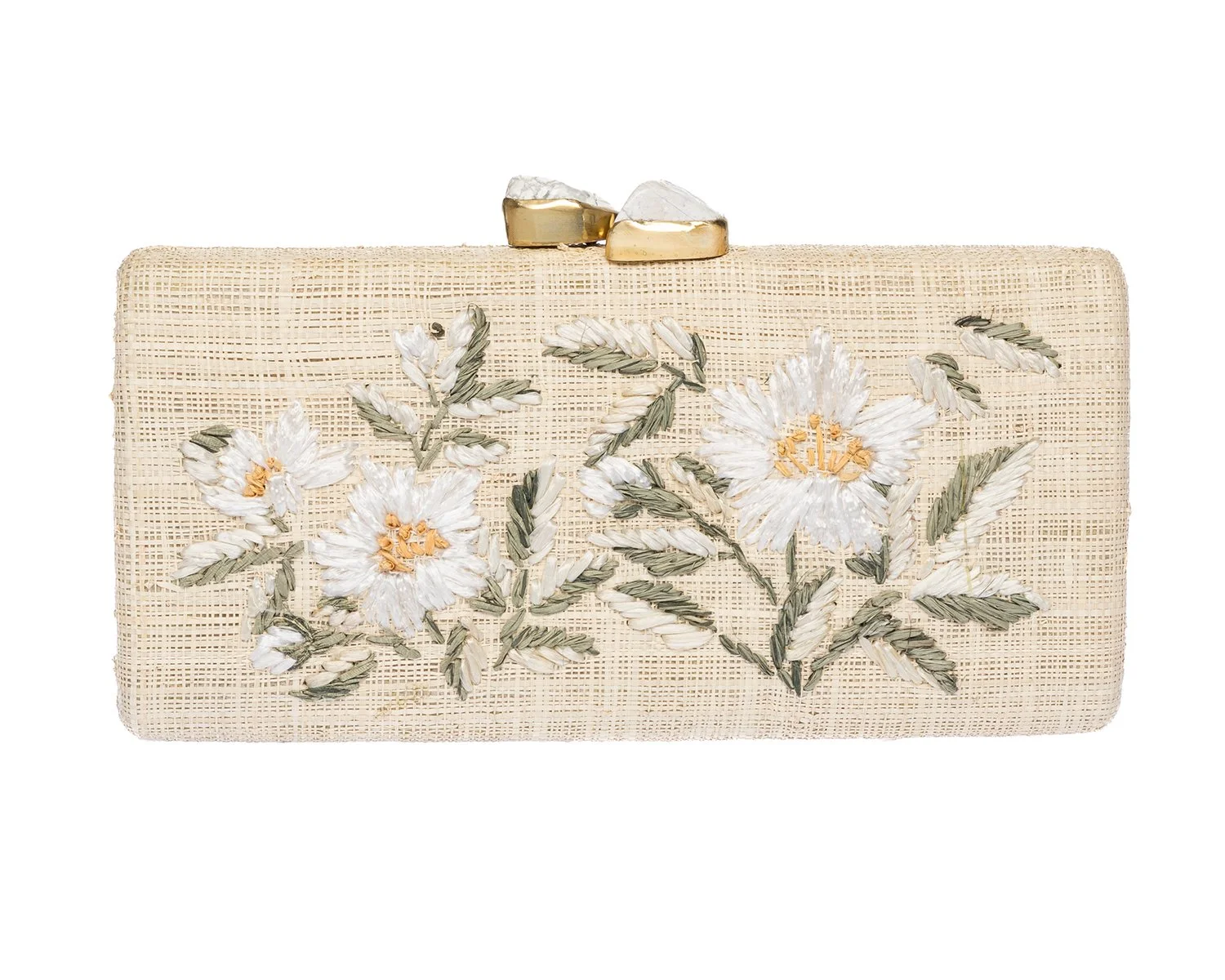 ALESSANDRA Long Clutch - White / Natural