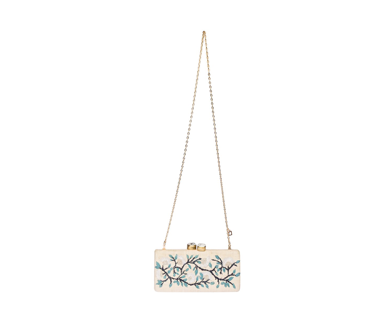 ALESSANDRA Long Clutch - Natural / Blue