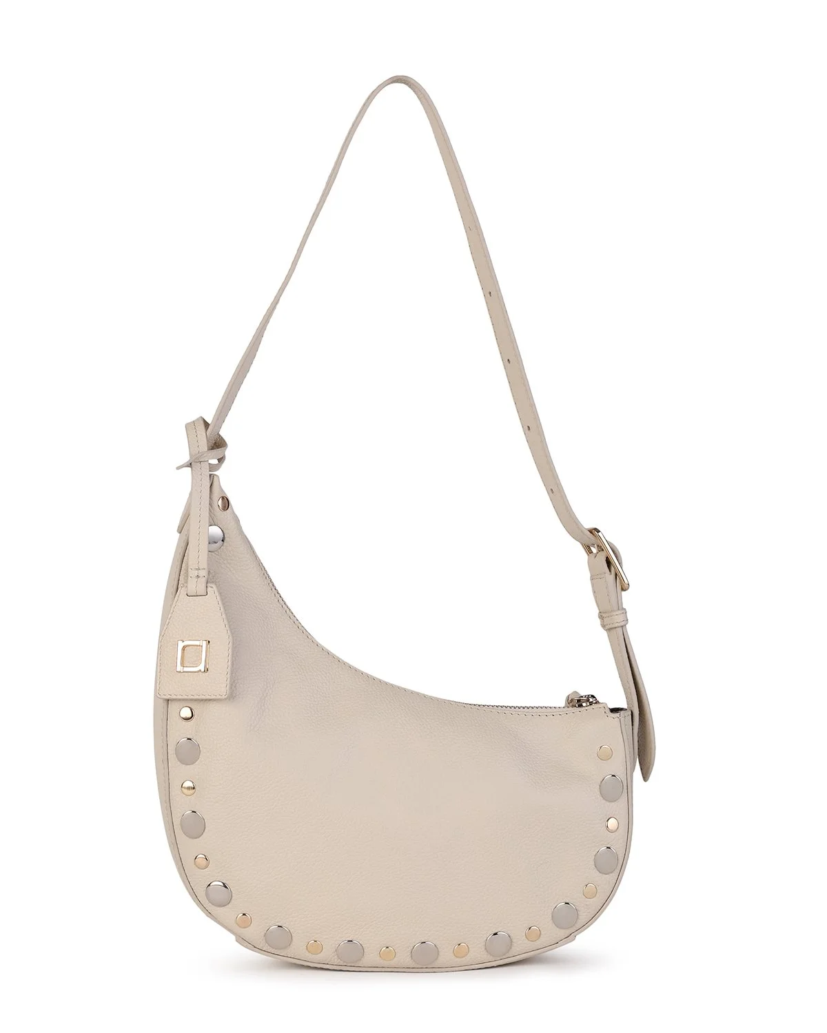 JANET Asymmetric Hobo - Cream/Gold/Silver
