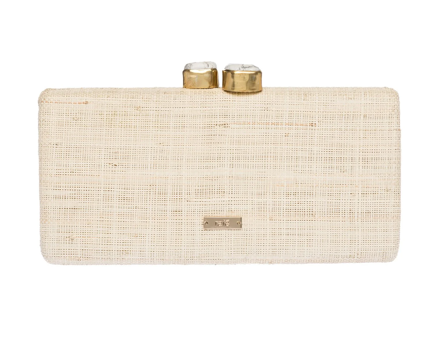 ALESSANDRA Long Clutch - Natural / Pink / Green