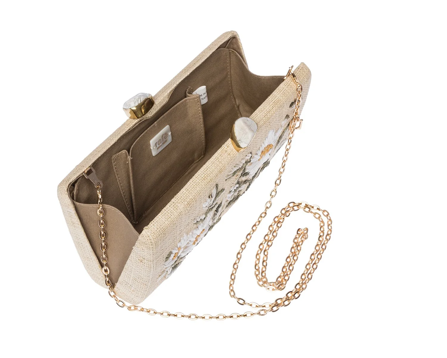 ALESSANDRA Long Clutch - White / Natural