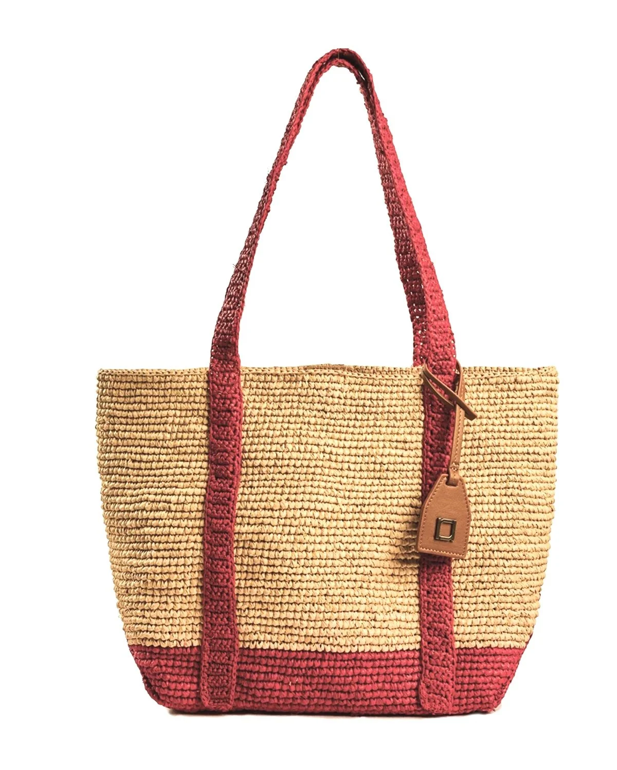 BOAT TOTE Large - Natural / Red