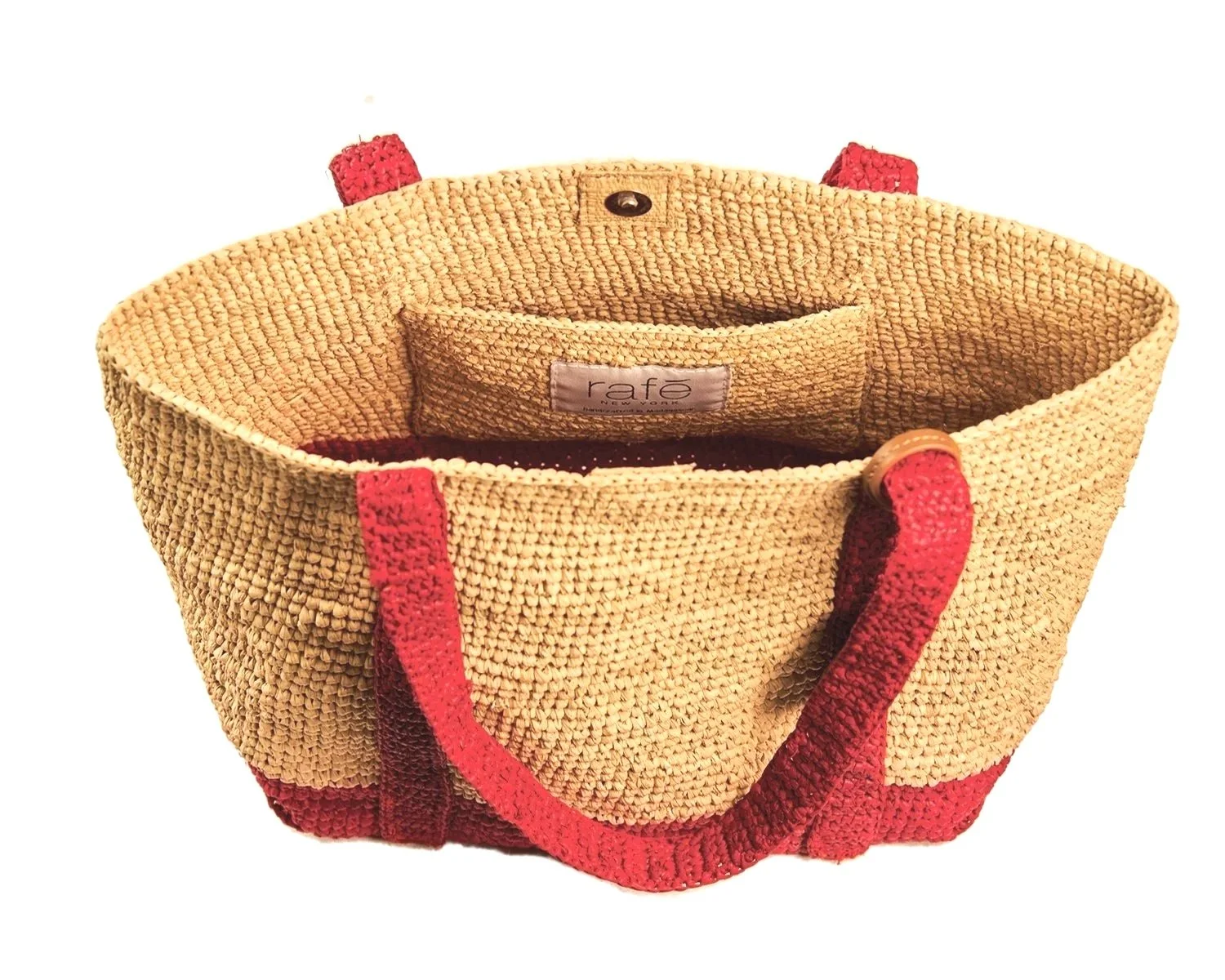 BOAT TOTE Large - Natural / Red