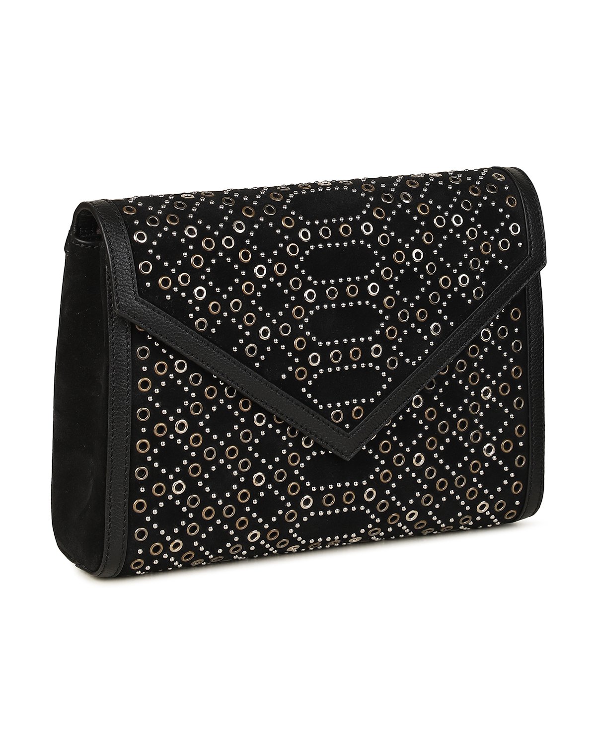 JAMIE Envelope Clutch - Black / Gold / Silver