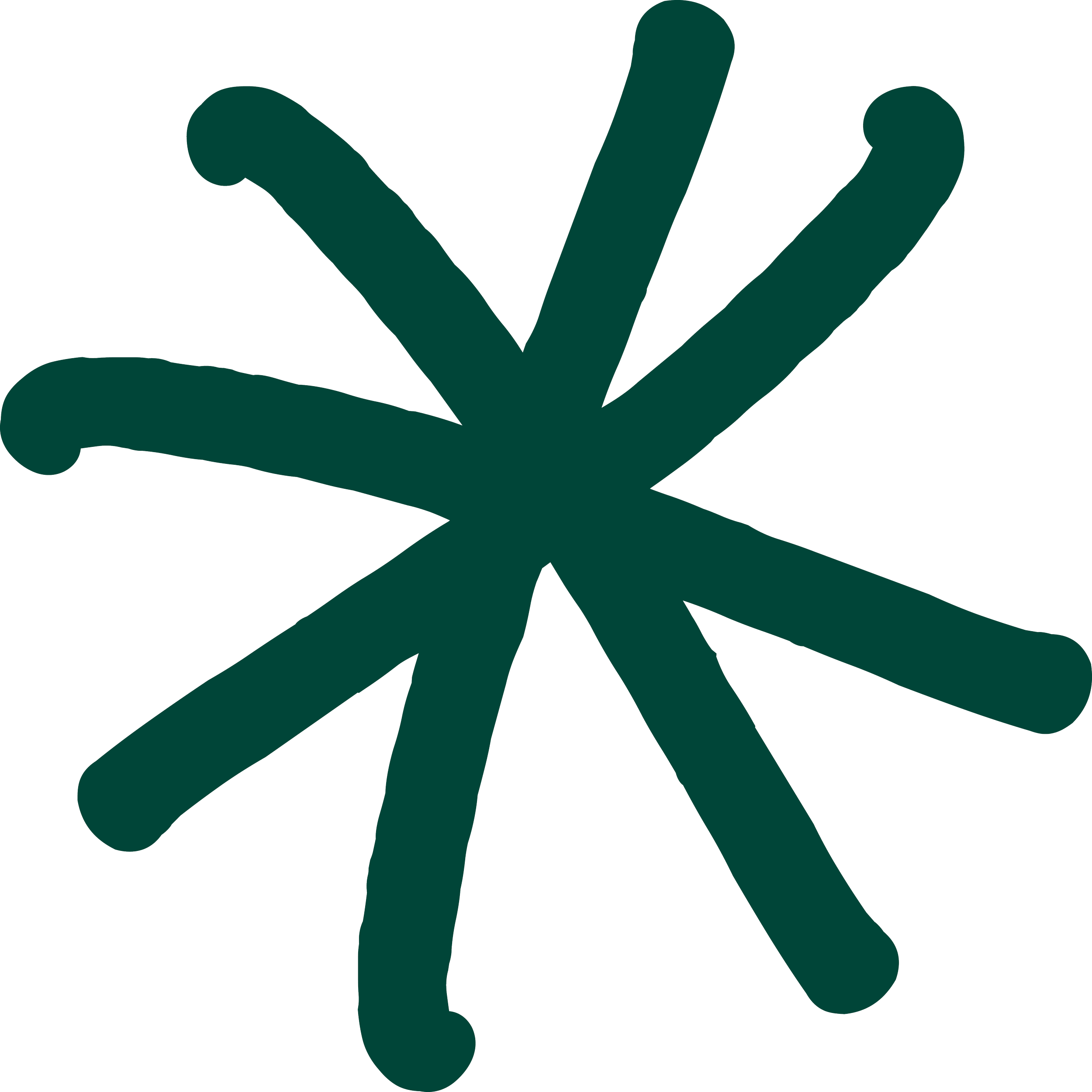 Abstracte groene stervormige tekening met zeven symmetrische stralen.