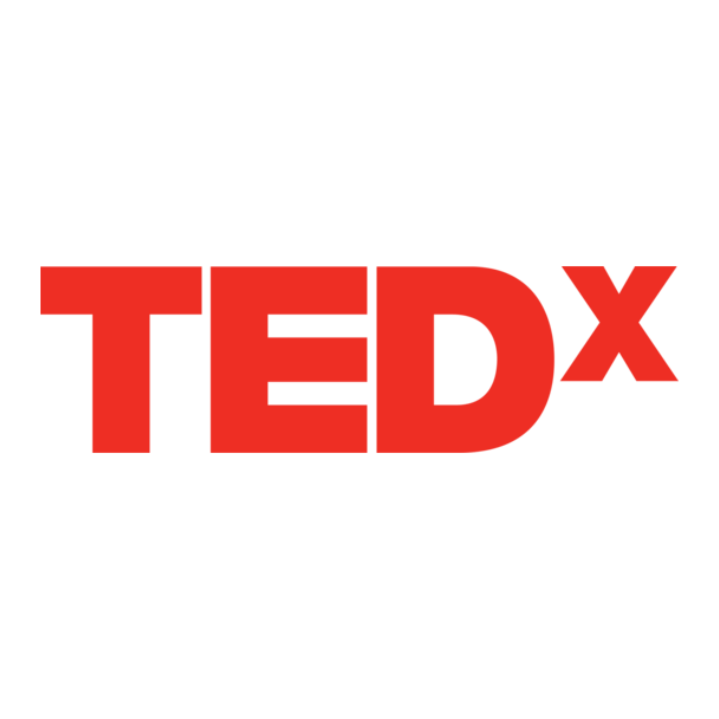 Part of the red TEDx logo with the words "TEDx" in bold red letters on a white background.
