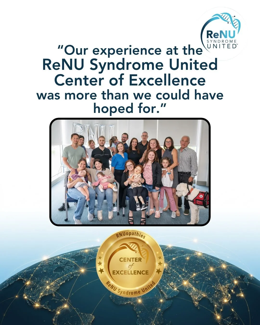 What does a ReNU Syndrome United Center of Excellence experience look like for a ReNU family?

For one ReNU mom, it meant feeling heard, supported, and cared for by a team with a deeper understanding of ReNU syndrome. 

We&rsquo;re grateful to share 