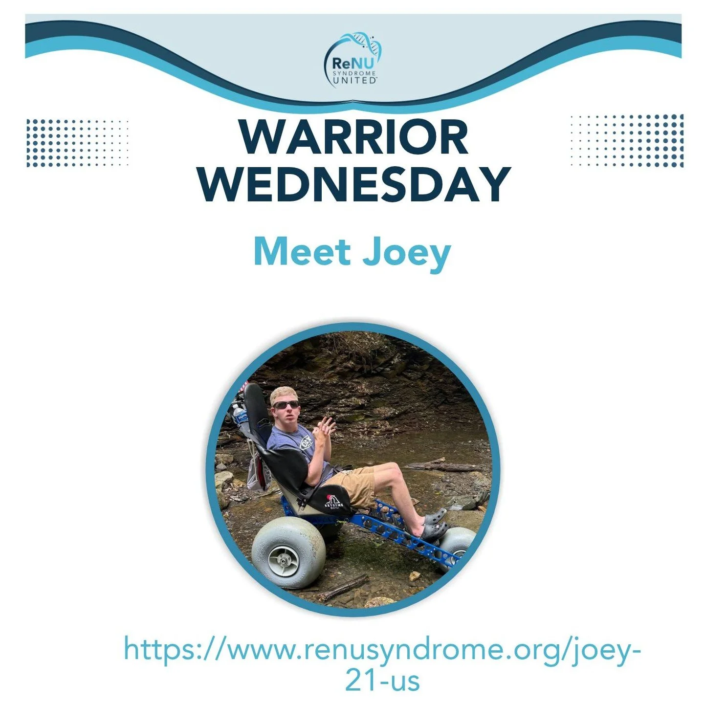 It's Warrior Wednesday!

Meet Joey 💙 

"... he is a happy guy who loves to laugh. His smile and joyful spirit are a reminder that there is so much more to a person than the challenges they face."

Read more about Joey's story here:
https:/