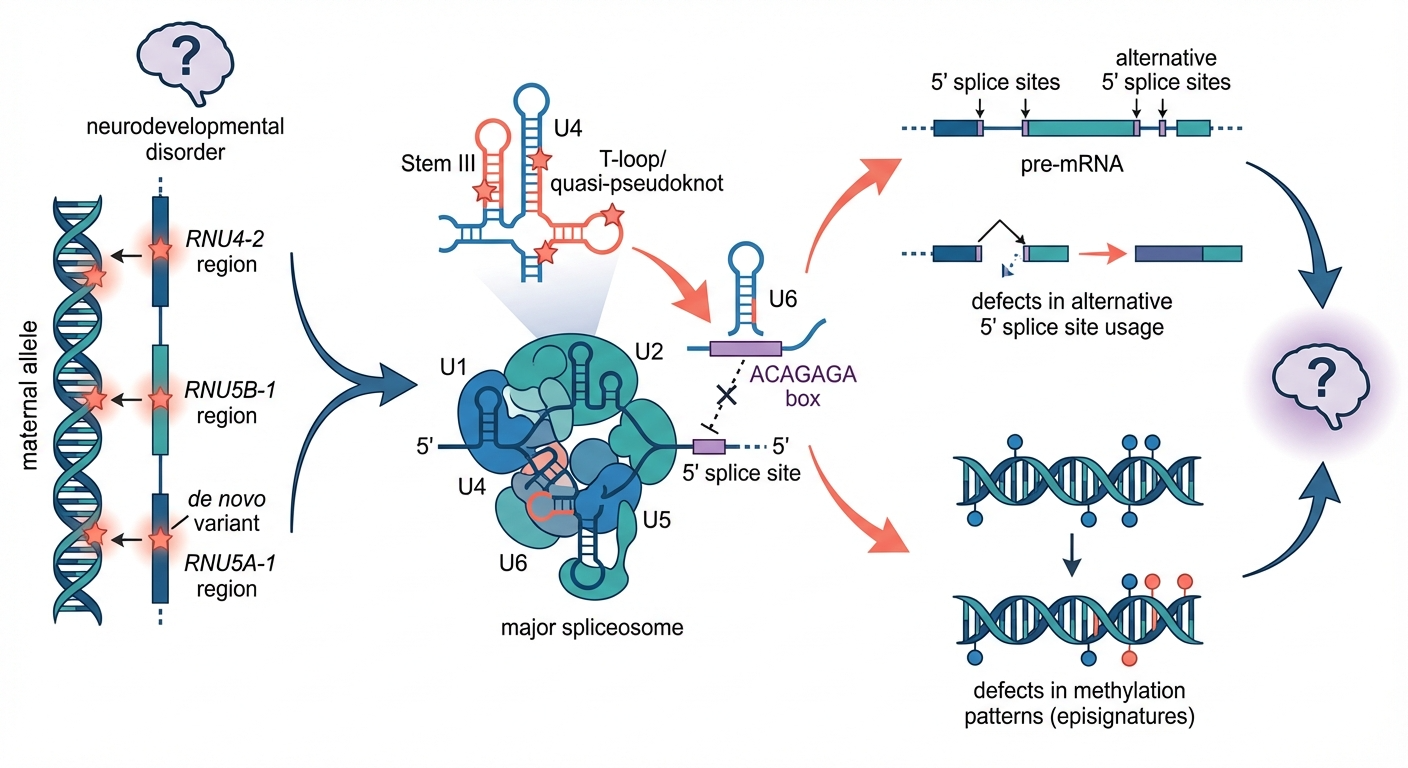Nava, C., Cogne, B., Santini, A. et al. Dominant variants in major spliceosome U4 and U5 small nuclear RNA genes cause neurodevelopmental disorders through splicing disruption. Nat Genet 57, 1374–1388 (2025). https://doi.org/10.1038/s41588-025-02184-