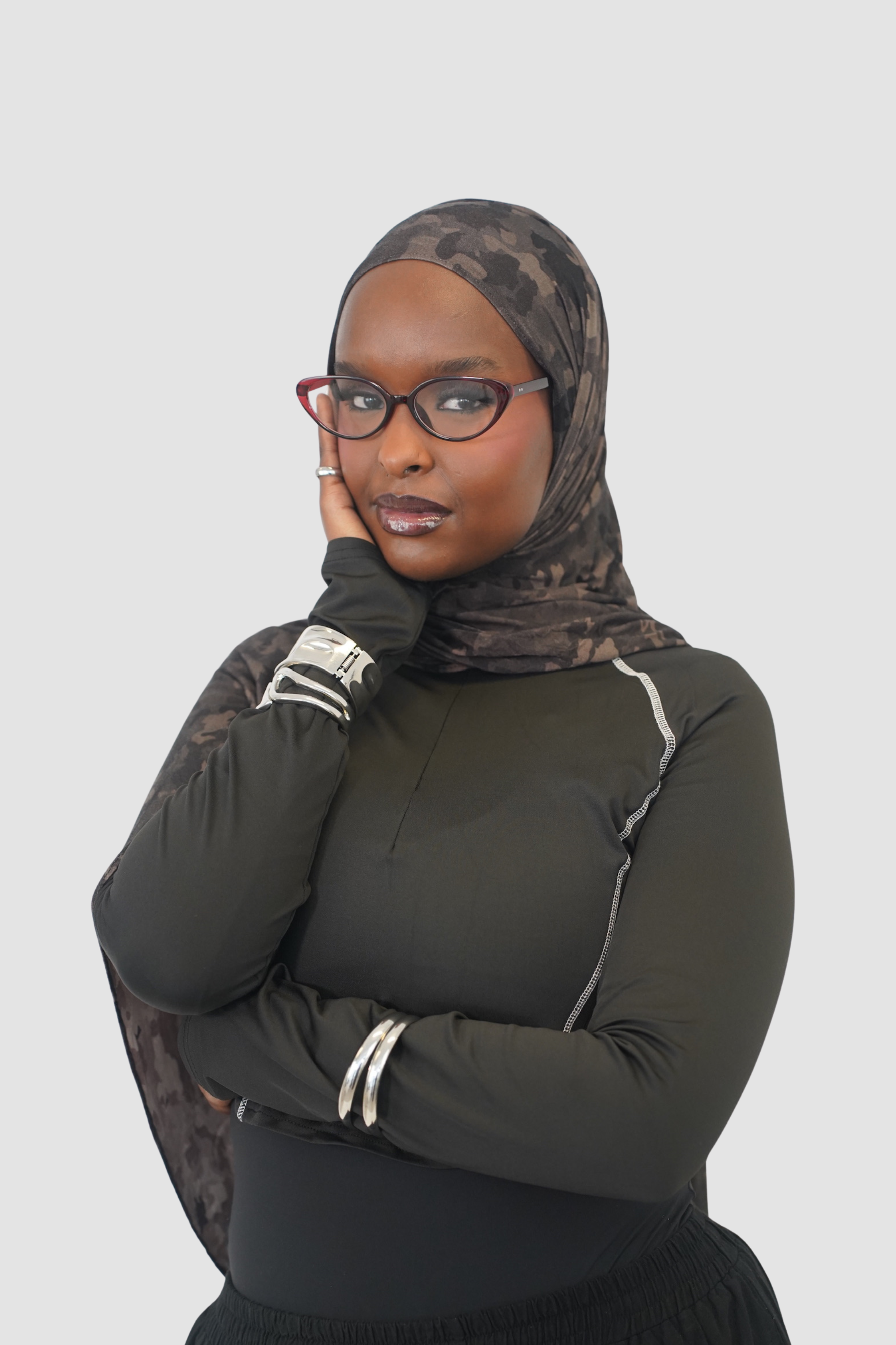 Camo in Grey - Cotton Jersey