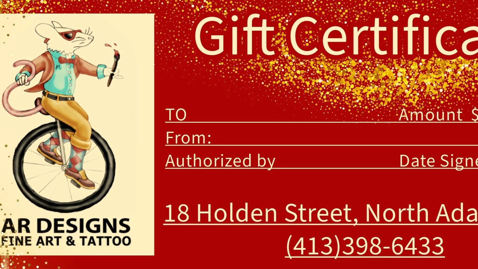 Happy Black Friday!
It&rsquo;s the biggest shopping day of the year, and if you&rsquo;re looking to avoid the lines while still treating yourself&mdash;or someone special&mdash;look no further!

Grab an AR Designs Tattoo gift card and give the gift o