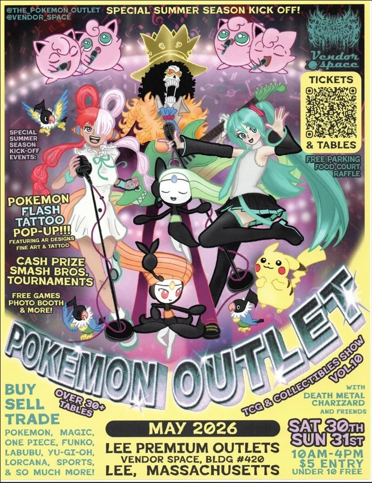 Pokemon Outlet card and Tattoo venue