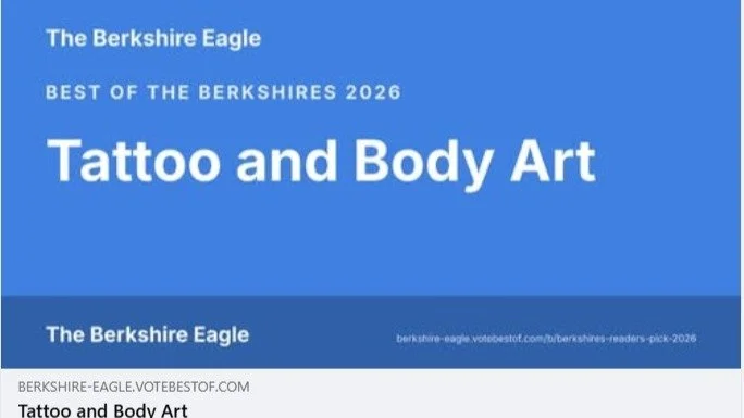 BERKSHIRES, 
🖤 WE WANT YOUR VOTE! 🖤
BEST OF THE BERKSHIRES 2026

AR Designs Fine Art &amp; Tattoo is in the running for The Berkshire Eagle&rsquo;s 2026 Best of the Berkshires in the Tattoo and Body Art category&mdash;and we would be deeply honored
