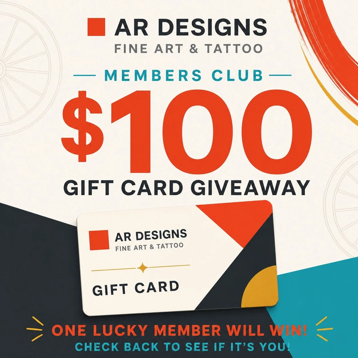 🎉 One lucky AR Designs Members Club member is about to win a $100 AR Designs gift card!

Could it be you? 👀 Check back soon&mdash;we&rsquo;ll be revealing our lucky winner! ✨

Thank you for being part of the AR Designs Members Club, and good luck! 