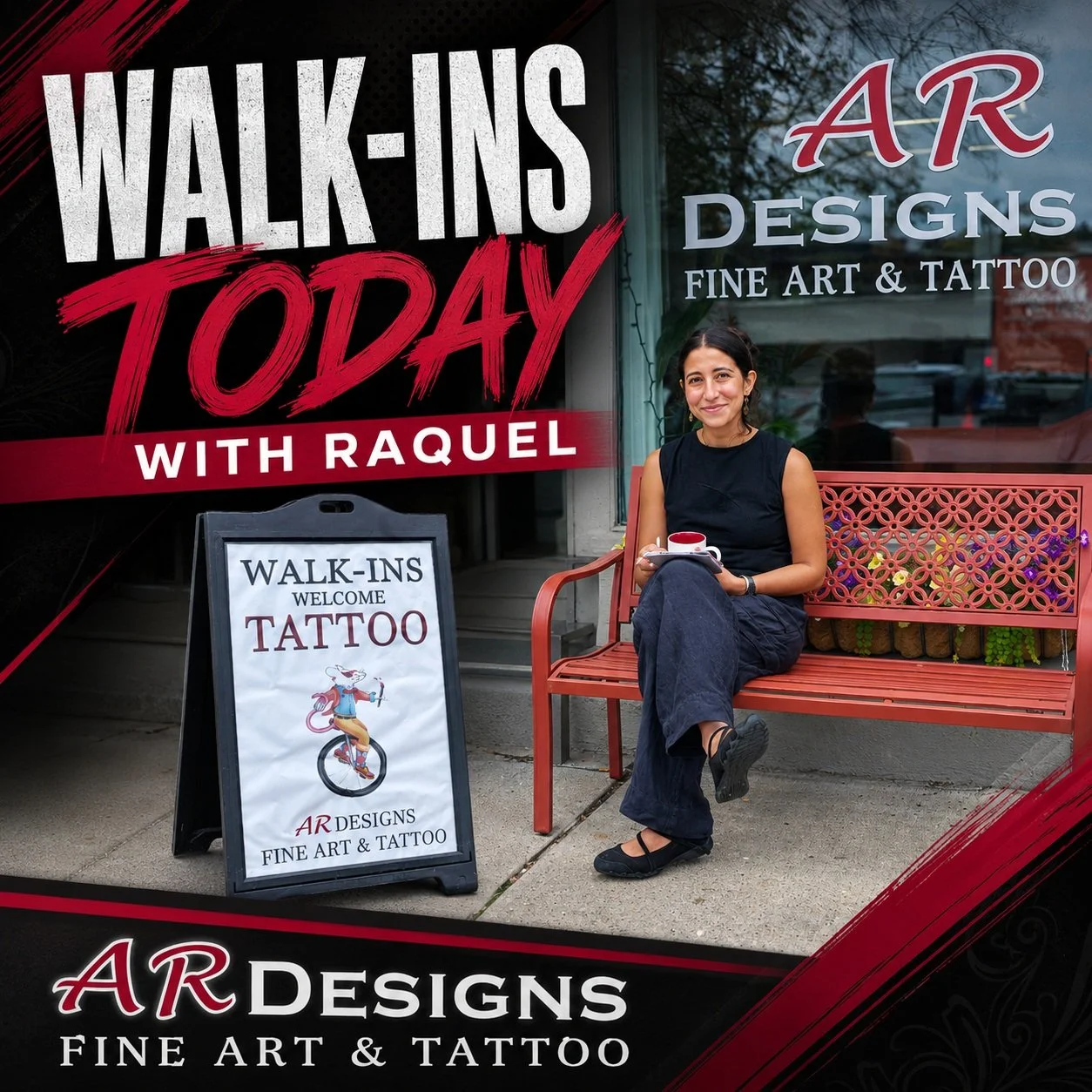 Good morning! We&rsquo;re open for walk-ins today, and Raquel is ready to bring your ideas to life in ink. Stop by and create something amazing!